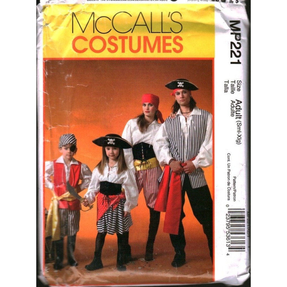 McCall's MP221 Pirate Costume Sewing Pattern Adult S Halloween DIY